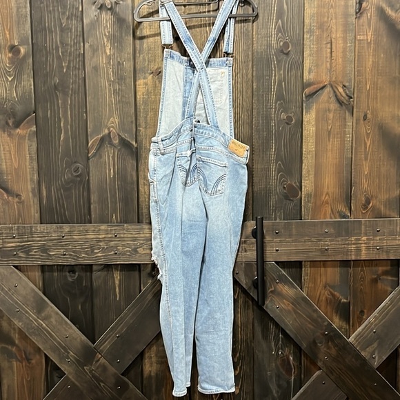 Hollister Overalls M Denim Distressed Low Rise Jeans Slouchy Pocket Vtg Inspired - Picture 6 of 13